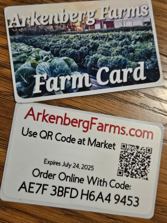 Arkenberg Farms Produce - Physical Farm Card