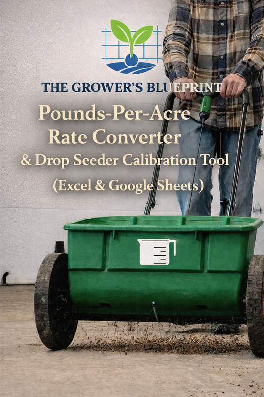 Pounds-Per-Acre Rate Converter & Drop Seeder Calibration Tool (Excel & Google Sheets)