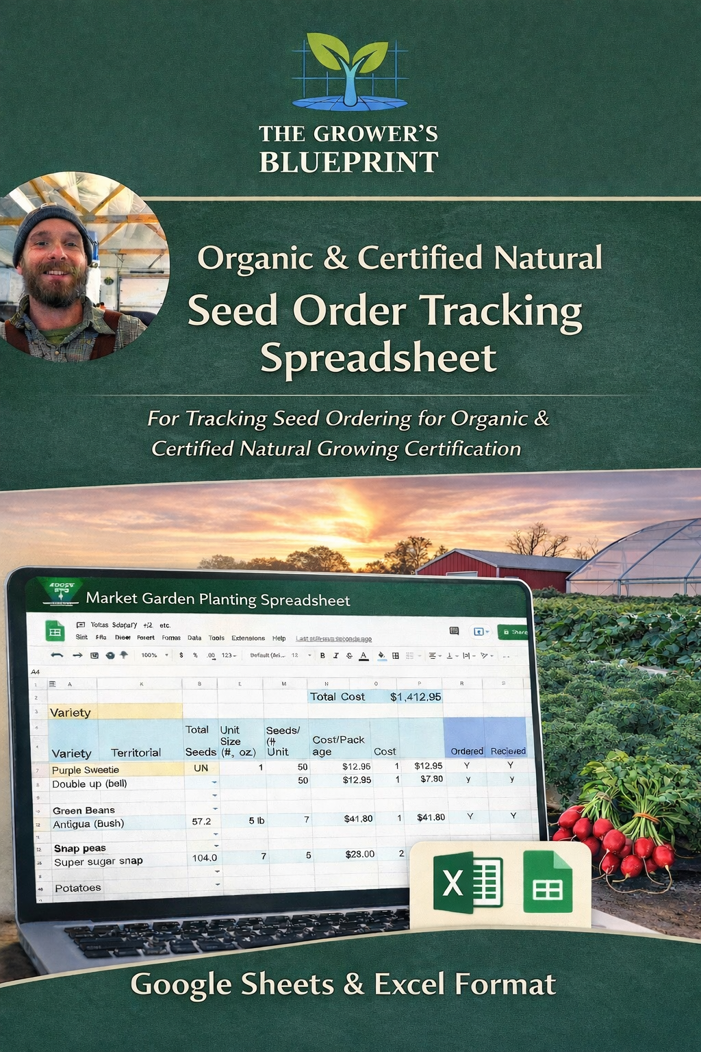 Organic & Certified Natural Naturally Grown Seed Order Tracking Spreadsheet